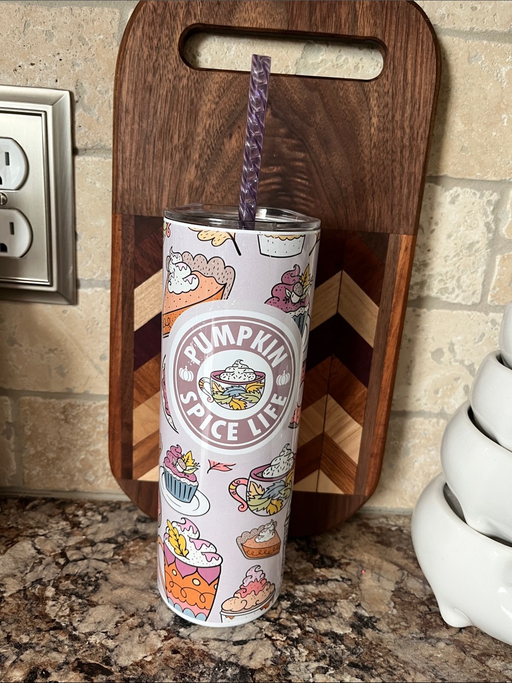Pumpkin Spice Life Stainless Tumbler - Pastel Purple